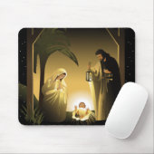 Weihnachtskrippe Mary, Joseph und Baby Jesus Mousepad (Mit Mouse)