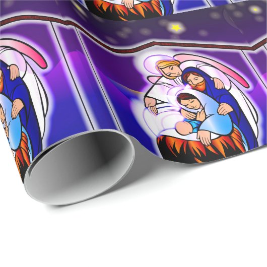 Weihnachtskrippe mit dem Baby Jesus Geschenkpapier (Rolleneckpunkt)