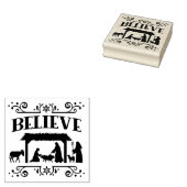 Weihnachtskrippe mit Schnörkeln Gummistempel (Stempel)