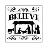 Weihnachtskrippe mit Schnörkeln Gummistempel (Prägung)