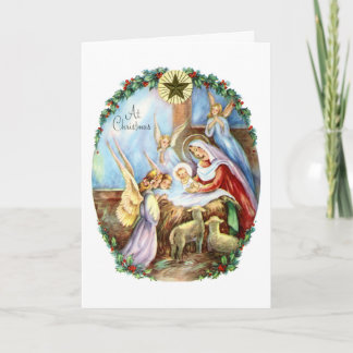 Weihnachtskrippe Mitte des Jahrhunderts Karte