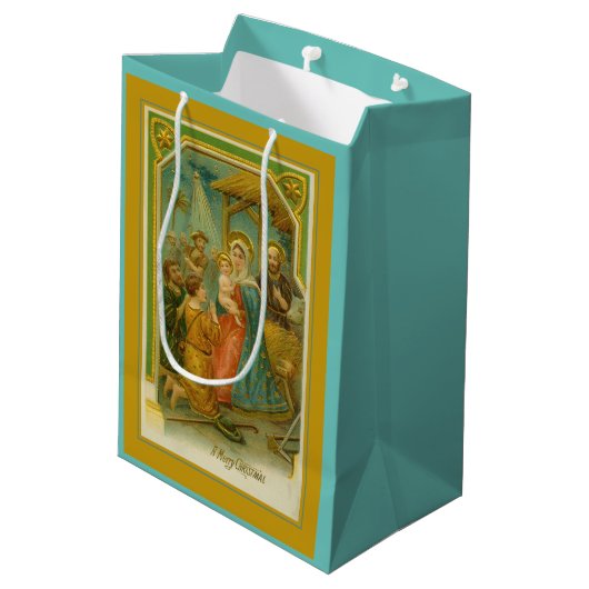 Weihnachtskrippe Mittlere Geschenktüte (Rückseite Schrägansicht)