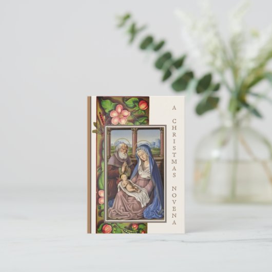 Weihnachtskrippe Novena Jesus Mary Heilige Karte (Stehend Vorderseite)
