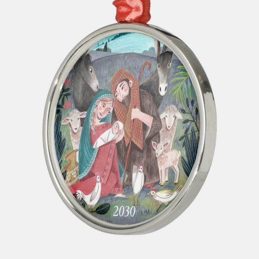 Weihnachtskrippe Ornament Aus Metall (Links)