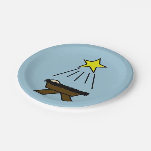 Weihnachtskrippe Pappteller (Schrägansicht)