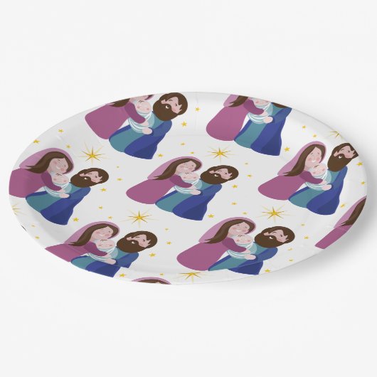 Weihnachtskrippe Pappteller (Schrägansicht)