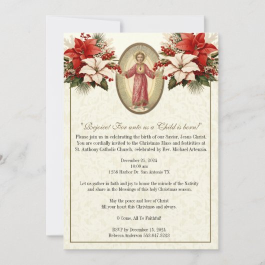 Weihnachtskrippe Party Celebration Religious Einladung (Vorderseite)