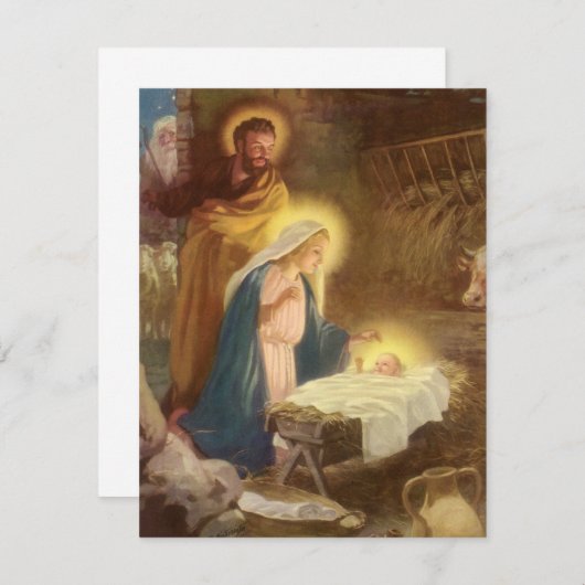 Weihnachtskrippe Party Einladung (Vorne/Hinten)