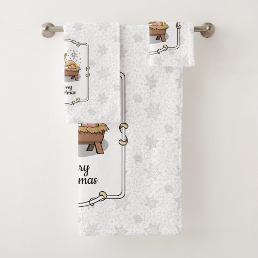 Weihnachtskrippe Pembroke Walisischer Korgi (rot1) Badhandtuch Set (Insitu)