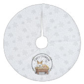 Weihnachtskrippe Pembroke Walisischer Korgi (rot1) Fleece Weihnachtsbaumdecke (Vorderseite)