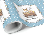Weihnachtskrippe Pembroke Walisischer Korgi (rot1) Geschenkpapier (Rolleneckpunkt)