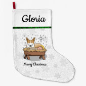 Weihnachtskrippe Pembroke Walisischer Korgi (rot1) Großer Weihnachtsstrumpf (Vorderseite)