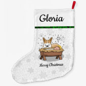 Weihnachtskrippe Pembroke Walisischer Korgi (rot1) Großer Weihnachtsstrumpf (Rückseite)