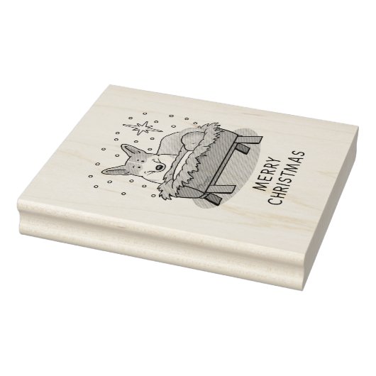 Weihnachtskrippe Pembroke Walisischer Korgi (rot1) Gummistempel (Stempel)