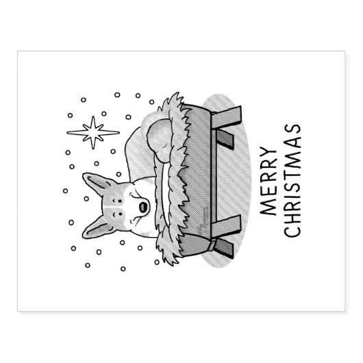 Weihnachtskrippe Pembroke Walisischer Korgi (rot1) Gummistempel (Prägung)