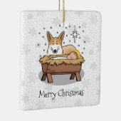 Weihnachtskrippe Pembroke Walisischer Korgi (rot1) Keramikornament (Rechts)