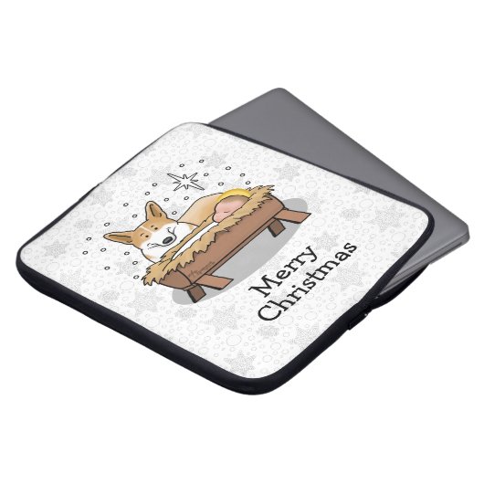 Weihnachtskrippe Pembroke Walisischer Korgi (rot1) Laptopschutzhülle (Vorne Oben)