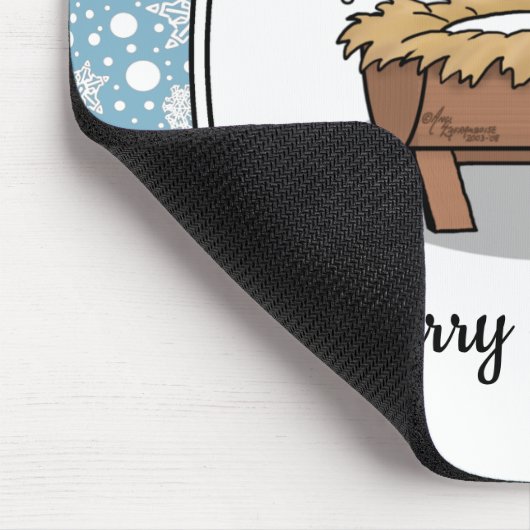 Weihnachtskrippe Pembroke Walisischer Korgi (rot1) Mousepad (Ecke)