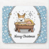 Weihnachtskrippe Pembroke Walisischer Korgi (rot1) Mousepad (Vorne)