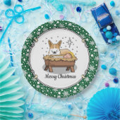 Weihnachtskrippe Pembroke Walisischer Korgi (rot1) Pappteller (Party)