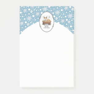 Weihnachtskrippe Pembroke Walisischer Korgi (rot1) Post-it Klebezettel