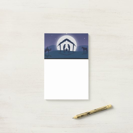 Weihnachtskrippe Post-it Klebezettel (Auf Schreibtisch)