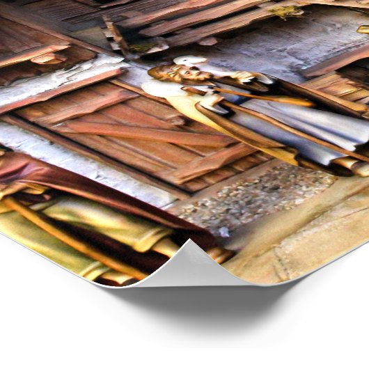 Weihnachtskrippe Poster (Ecke)