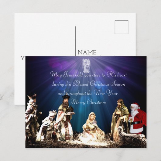 Weihnachtskrippe Postkarte (Vorne/Hinten)