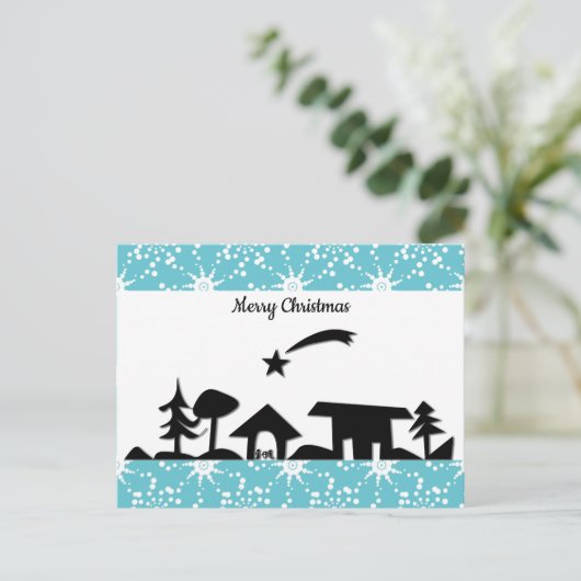 Weihnachtskrippe Postkarte (Stehend Vorderseite)