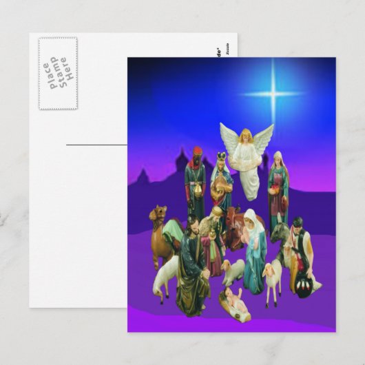 Weihnachtskrippe Postkarte (Vorne/Hinten)