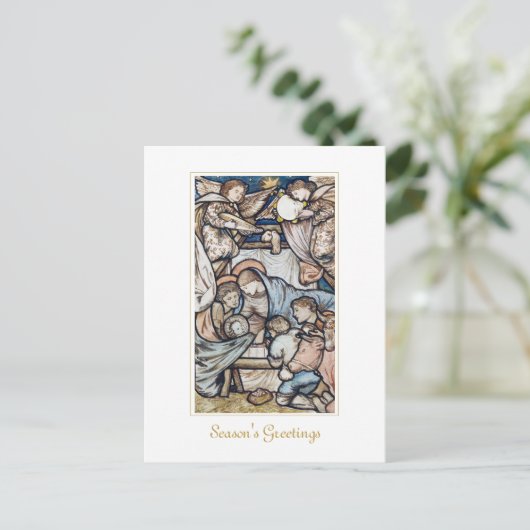 Weihnachtskrippe Postkarte (Stehend Vorderseite)