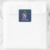 Weihnachtskrippe Quadratischer Aufkleber (Tasche)