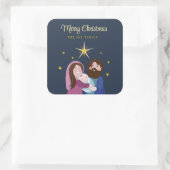 Weihnachtskrippe Quadratischer Aufkleber (Tasche)