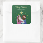 Weihnachtskrippe Quadratischer Aufkleber (Tasche)