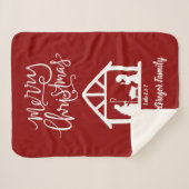 Weihnachtskrippe Rote Familie Name Typografie Sherpadecke (Vorderseite (Horizontal))