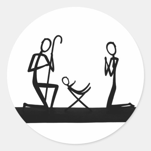 Weihnachtskrippe Runder Aufkleber (Vorderseite)