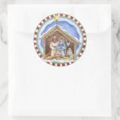 Weihnachtskrippe Runder Aufkleber (Tasche)