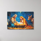 Weihnachtskrippe, schöne Illustration, Leinwanddruck (Vorderseite)