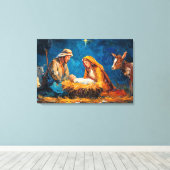 Weihnachtskrippe, schöne Illustration, Leinwanddruck (Insitu (Holzboden))