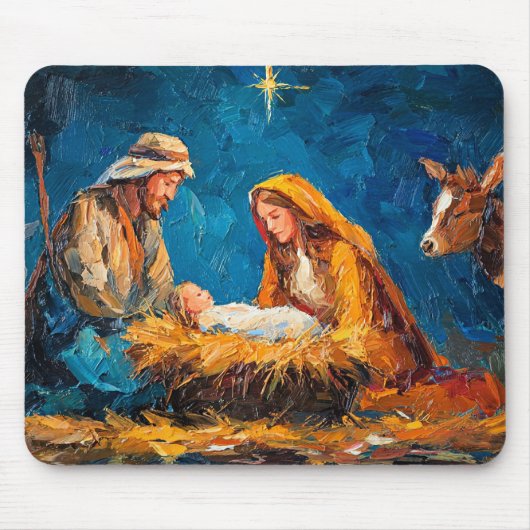 Weihnachtskrippe, schöne Illustration, Mousepad (Vorne)