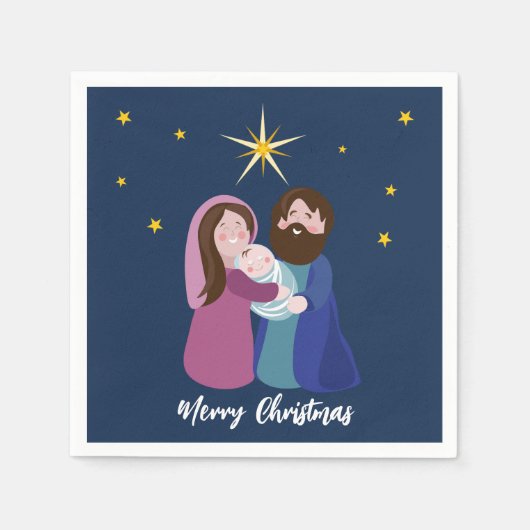 Weihnachtskrippe Serviette (Vorderseite)