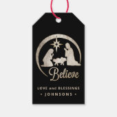 Weihnachtskrippe-Silhouette Geschenkanhänger (Vorderseite)