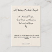 Weihnachtskrippe Spirituelle Bouquet Heilige Karte (Rückseite)