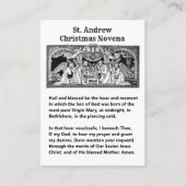 Weihnachtskrippe St. Andrew Novena Gebet Heilig Platzkarte (Vorderseite)