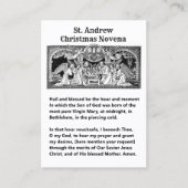 Weihnachtskrippe St. Andrew Novena Gebet Heilig Visitenkarte (Vorderseite)