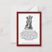 Weihnachtskrippe St. Andrew Novena Gebetskarte Mitteilungskarte (Rückseite)