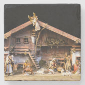 Weihnachtskrippe Steinuntersetzer (Vorderseite)