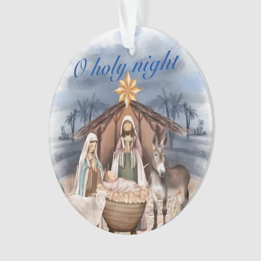 Weihnachtskrippe-Szene Akrylic Ornament (Vorderseite)