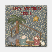 Weihnachtskrippe Szene Baby Jesus Magnet (Vorne)