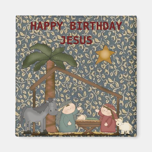 Weihnachtskrippe Szene Baby Jesus Magnet (Vorne)